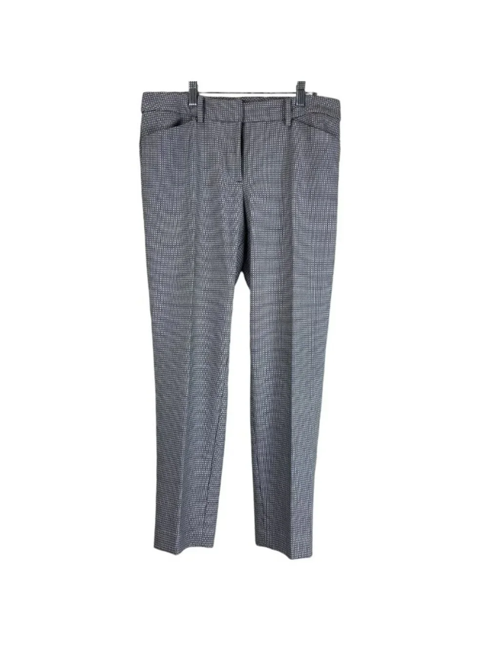 Talbots Hampshire Ankle Black White Squares Print Office Pants Size 6 - Picture 1 of 10